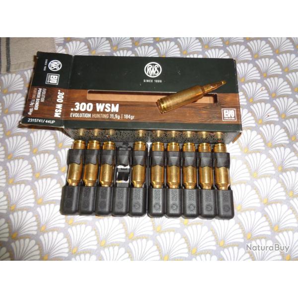 une boite de 10cartouches calibre 300wsm  de marque rws    vulcan