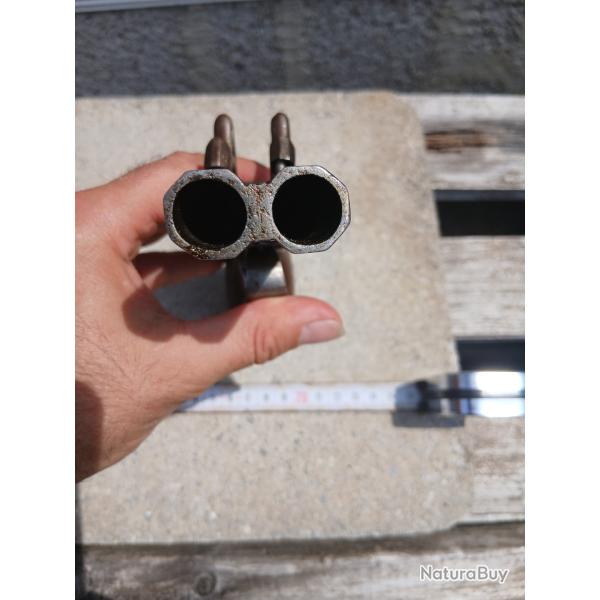 Pistolet ancien percussion double canon