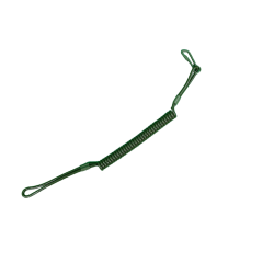 Dragonne extensible Mil-Tec en polyur&eacute;thane &agrave; spirale longueur 33,5 cm extensible jusqu'&agrave; 87 cm Vert