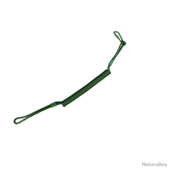 Dragonne extensible Mil-Tec en polyur�thane � spirale longueur 33,5 cm extensible jusqu'� 87 cm Vert