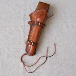 HOSTER CUIR REMINGTON 1858 NEW ARMY CANON 8 POUCES /WESTERN / POUDRE NOIRE/ OLD WEST/COLT