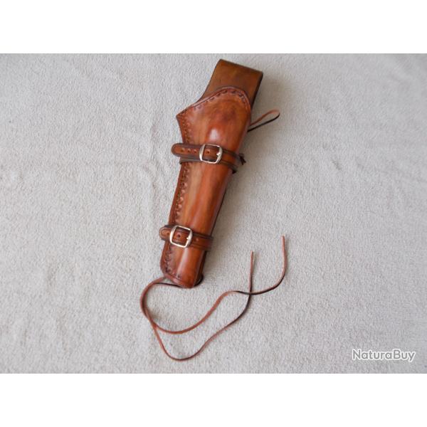 HOSTER CUIR REMINGTON 1858 NEW ARMY CANON 8 POUCES /WESTERN / POUDRE NOIRE/ OLD WEST/COLT