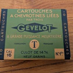 Cartouches a chevrotines li&eacute;es Cal 16 Gevelot