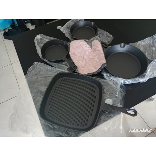 4 Po�les en fonte r�sistante feux de bois,gaz, induction.