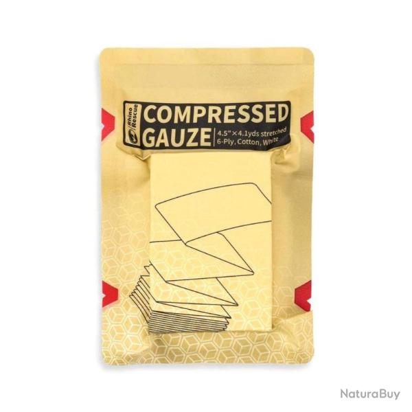 Gaze st�rile comprim�e pli�e en Z (Z-Fold) Rhino Rescue non h�mostatique Autre