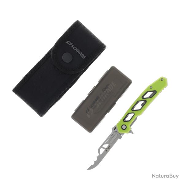 Couteau de Poche Schrade Isolate Enrage Lame Amovible Manche Caoutchouc 7 Lames SCH1197645