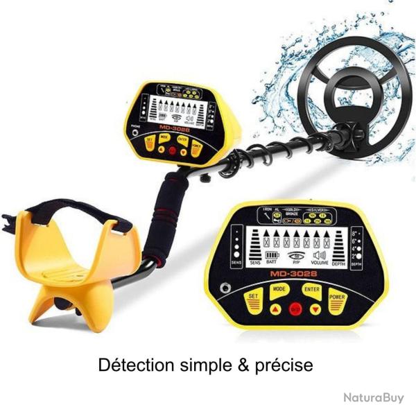 D�tecteur de M�taux MD-3028 Haute Sensibilit� PinPoint �tanche LCD