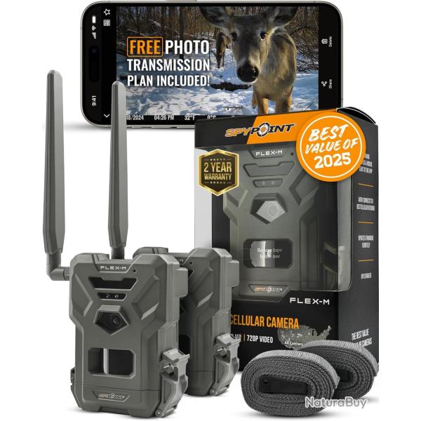 SPYPOINT FLEX-M TWIN PACK (Lot de 2) | Photos 28 MP | Vid�os 720p | D�clenchement 0,4s | Port�e 27m