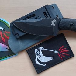Couteau edc "spectre" homme gris num&eacute;rot&eacute; 13/100 lot avec patch et sticker