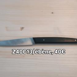 Couteau de table en &eacute;b&egrave;ne