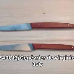 Couteau de table en Gen&eacute;vrier de Virginie