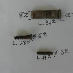 vis, goupille et clavette de maintien du canon sur garde main