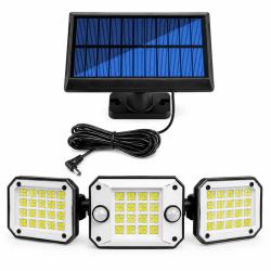 Projecteur Solaire Triptyque avec D&eacute;tecteur de Mouvement et T&eacute;l&eacute;commande