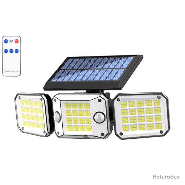 Projecteur Solaire Triptyque avec D�tecteur de Mouvement et T�l�commande