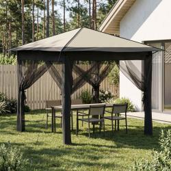 Abri de avec 4 parois 2,6 x 2,6 m Cr&egrave;me et Anthracite