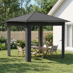 Abri de sans paroi 2,6 x 2,6 m Gris clair et anthracite