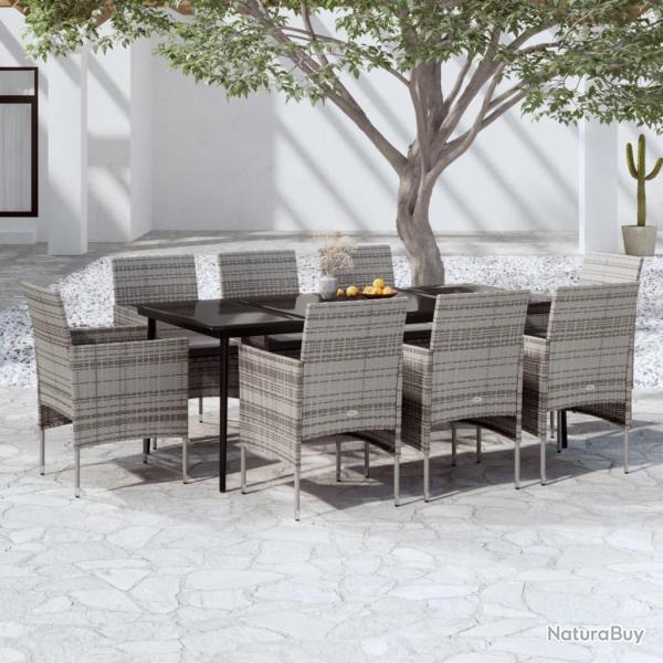 Ensemble � manger de et coussins 9pcs Gris/noir