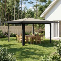 Gazebo sans Paroi 4 x 4 m Cr&egrave;me et Anthracite