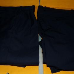 LOT DE 2 PANTALONS MILITAIRE BLEU DE L'ARMEE DE L'AIR FRANCAISE , 1 HIVER ET 1 ETE ,TAILLE 40 EN CIV