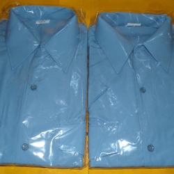 LOT DE 2 CHEMISETTES MILITAIRE BLEU DE L'ARMEE DE L'AIR FRANCAISE  ,Taille 3  SOIT M OU 39-40 EN CIV