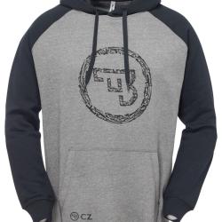 Sweat &agrave; capuche logo (Couleur: grau/schwarz, Taille: S) (VETCZ)