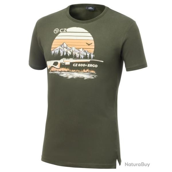 T Shirt Hunting Men Couleur Oliv