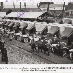 Carte postale ancienne - Guerre 1914-1915 - Station des Voitures Sanitaires  -N&deg;8583