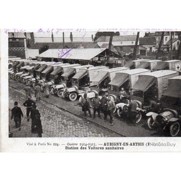 Carte postale ancienne - Guerre 1914-1915 - Station des Voitures Sanitaires  -N�8583