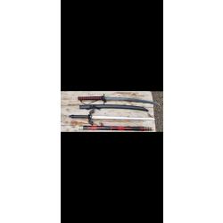Lot katana d&eacute;coratif (Ichigo Bleach)/ &eacute;p&eacute;e Zelda (Twilight Princess)/ port &eacute;p&eacute;es/ &eacute;ventail/ arc + 2F
