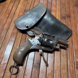 MINI REVOLVER BULLDOG 5 COUPS CALIBRE 320 DANS SON HOLSTER CUIR