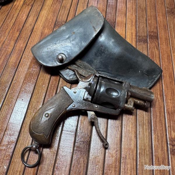 MINI REVOLVER BULLDOG 5 COUPS CALIBRE 320 DANS SON HOLSTER CUIR