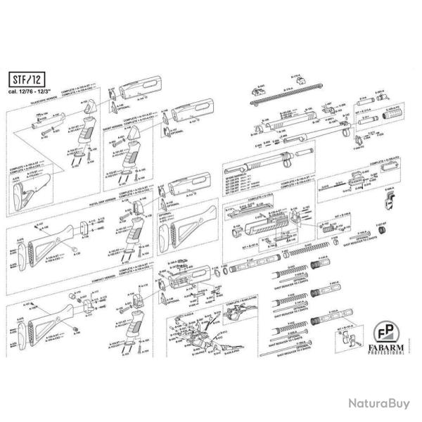 Pi�ces d�tach�es fusil � pompe Fabarm STF12 Hausse r�glable