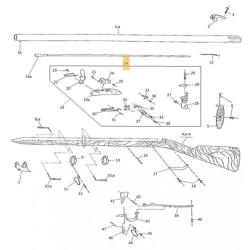 Pi&egrave;ces d&eacute;tach&eacute;es pour fusil 1777 Pedersoli Baguette compl&egrave;te mousqueton CAVALLERIE RIFLE STEEL ROD