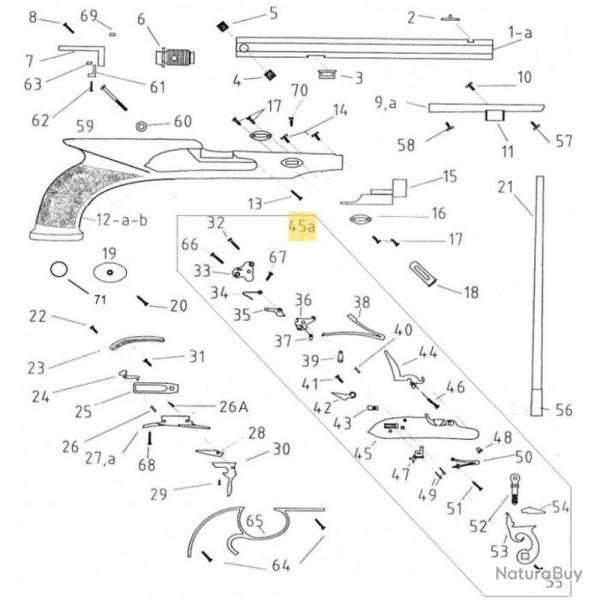 Platine pour armes � poudre noire Pedersoli Platine Silex Pensylvania Scout CUB Dixie Kentucky