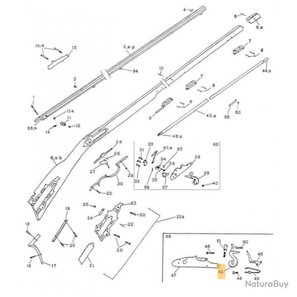 Pi�ces d�tach�es pour fusil Kentucky Pedersoli HAMMER