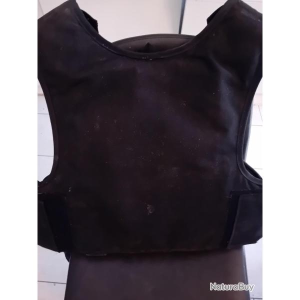 ENCHERE GILET PARE BALLES ET LAMES CROISE NOIR AVEC KEVLAR TAILLE L