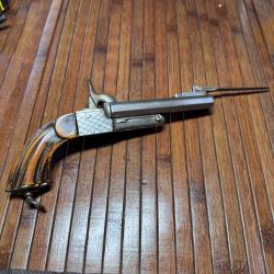PISTOLET JUXTAPOS&Eacute;S A BA&Iuml;ONETTE LAN&Ccedil;ANTE  CALIBRE 9 MM BROCHE NAPOL&Eacute;ON lll DEFENSE CHASSE  V&Eacute;NERIE