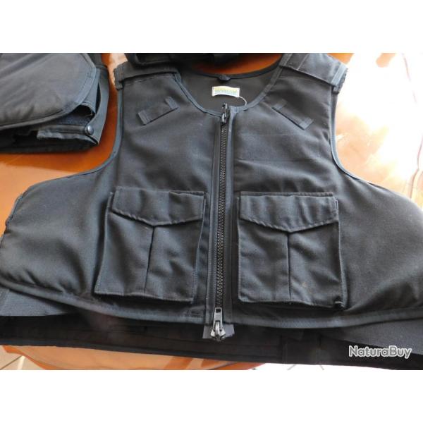 GILET PARE LAMES CROISE NOIR TAILLE REGLABLE L/XL