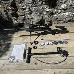 Pack carabine Gamo HPA PCP 5.5 + lunette 6-24x50 + silencieux + bipied + pompe + plombs