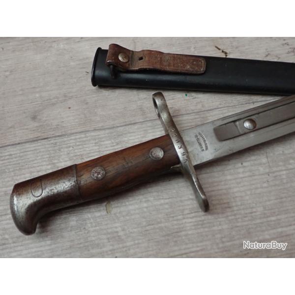 220395 Baionnette Suisse pour fusil Schmidt Rubin 1889 modifi� 1899. VOIR RIVET SUR LA LAME