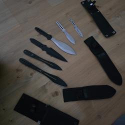 Set couteaux de lancer diverses tailles et poids