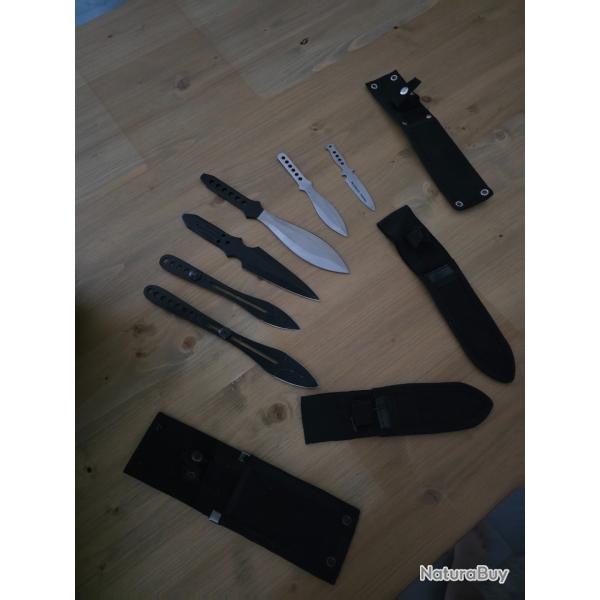 Set couteaux de lancer diverses tailles et poids
