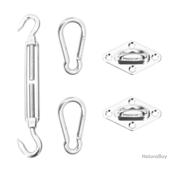 Kit montage voile ombrage acier inoxydable 5 pi�ces fixation robuste