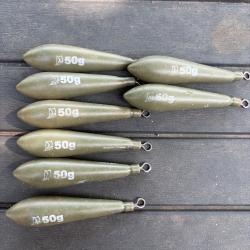 Plombs de p&ecirc;che plastifi&eacute;s 50 grammes