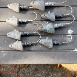 Lot t&ecirc;te plomb&eacute;es p&ecirc;che en mer x 8
