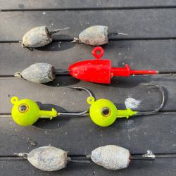 Lot t&ecirc;te plomb&eacute;es divers p&ecirc;che en mer x 8