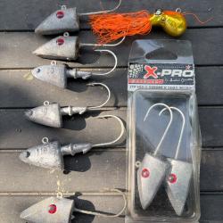Lot t&ecirc;te plomb&eacute;es divers p&ecirc;che en mer x 9