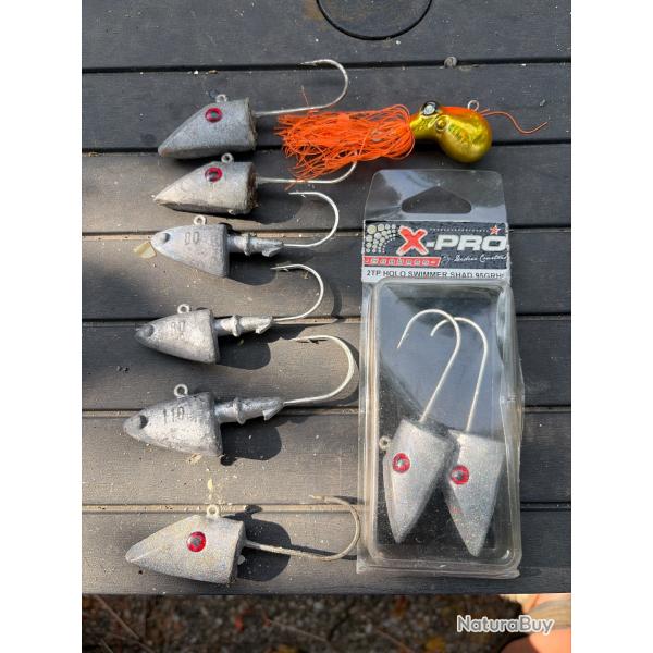 Lot t�te plomb�es divers p�che en mer x 9