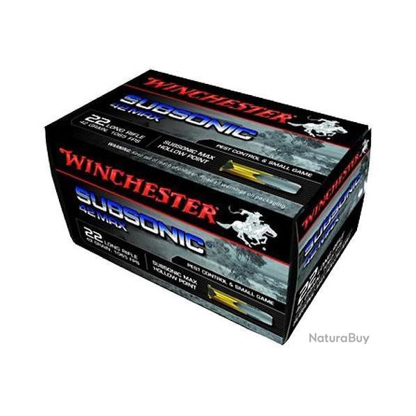 Munitions Cartouches 22LR SUBSONIC  42 MAX  Winchester  boite de 50