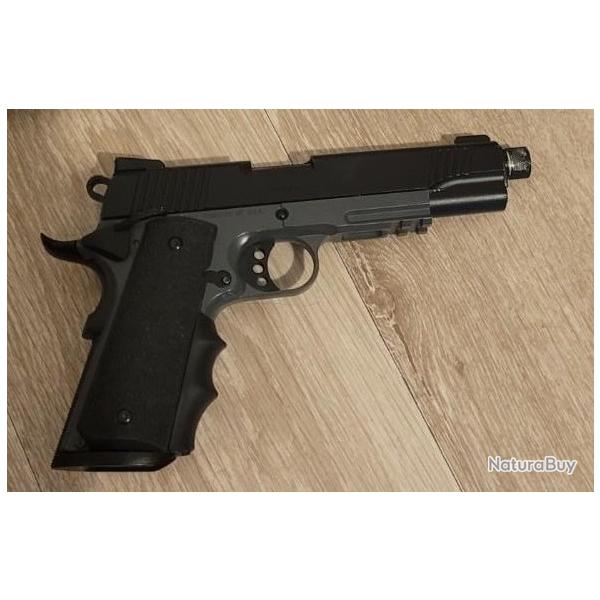 R�plique de Colt 1911 R32-2 (Black / Grey) Gaz blow back modernis� airsoft